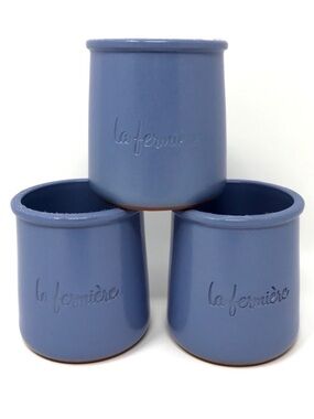 La Fermiere Terra Cotta Yogurt Pots Glazed Crocks euc